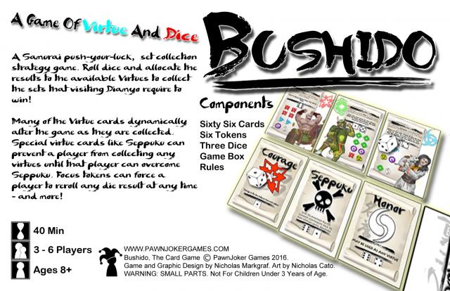 Bushido The Card Game Box Back